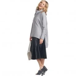 BURU White Label Val Vegan Leather Pleated Skirt - Black