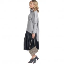 BURU White Label Val Vegan Leather Pleated Skirt - Black