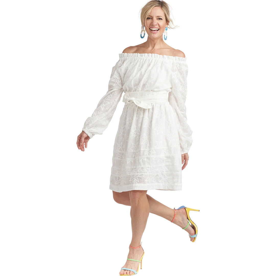 BURU White Label Clothing On & Off The Shoulder Mini Dress - White Star 17 BURU White Label Clothing On & Off The Shoulder Mini Dress - White Star