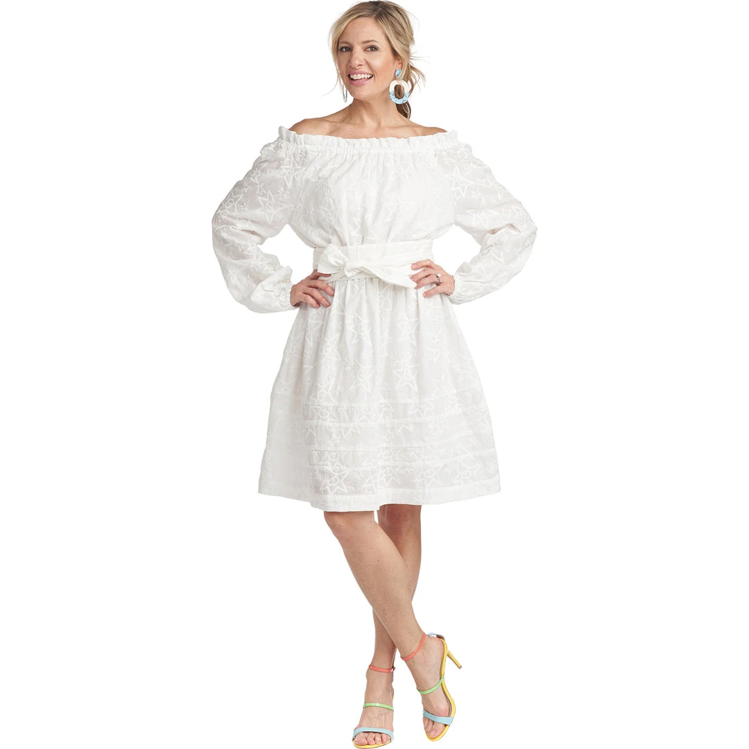 BURU White Label Clothing On & Off The Shoulder Mini Dress - White Star 18 BURU White Label Clothing On & Off The Shoulder Mini Dress - White Star