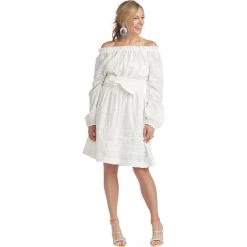 BURU White Label Clothing On & Off The Shoulder Mini Dress - White Star 31 BURU White Label Clothing On & Off The Shoulder Mini Dress - White Star