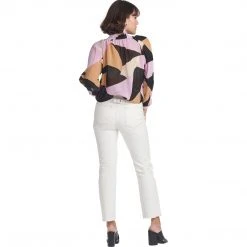 BURU Pink Label Clothing Bow Blouse - Abstract Chiffon - Final Sale