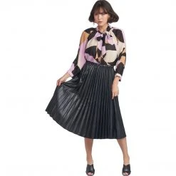 BURU Pink Label Clothing Bow Blouse - Abstract Chiffon - Final Sale