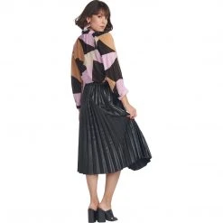 BURU Pink Label Clothing Bow Blouse - Abstract Chiffon - Final Sale