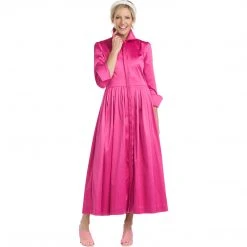 BURU Pink Label Long Sleeve Shirtdress - Pink Cotton Sateen