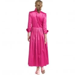 BURU Pink Label Long Sleeve Shirtdress - Pink Cotton Sateen