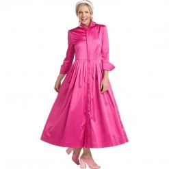 BURU Pink Label Long Sleeve Shirtdress - Pink Cotton Sateen