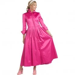 BURU Pink Label Long Sleeve Shirtdress - Pink Cotton Sateen