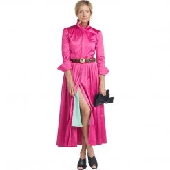 BURU Pink Label Long Sleeve Shirtdress - Pink Cotton Sateen