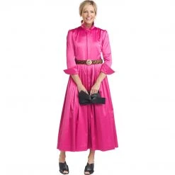 BURU Pink Label Long Sleeve Shirtdress - Pink Cotton Sateen