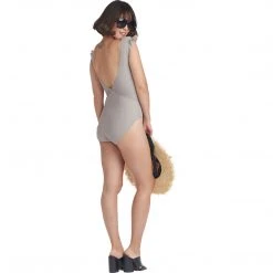 BURU White Label Tie Front Ruffle Swimsuit - Pewter - Final Sale 22 BURU White Label Tie Front Ruffle Swimsuit - Pewter - Final Sale