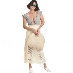 BURU White Label Tie Front Ruffle Swimsuit - Pewter - Final Sale 20 BURU White Label Tie Front Ruffle Swimsuit - Pewter - Final Sale