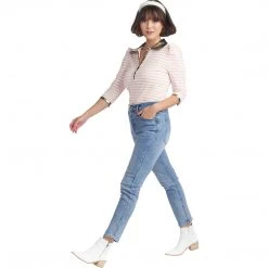 BURU White Label Clothing Peter Pan Tee - Blush Stripe