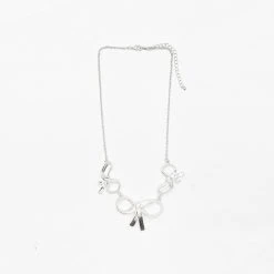 Buru Accessories Triple Bow Necklace - Silver