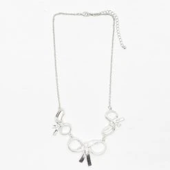 Buru Accessories Triple Bow Necklace - Silver