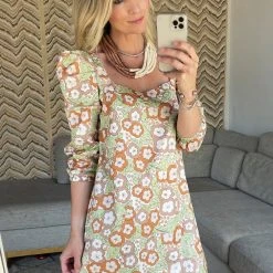 BURU Pink Label Square Neck Mini Dress - 70's Floral Dresses 14 BURU Pink Label Square Neck Mini Dress - 70's Floral Dresses