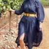 BURU Pink Label The 9 To 5 Shirtdress - Sheer Navy Clothing