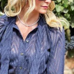 BURU Pink Label The 9 To 5 Shirtdress - Sheer Navy Clothing