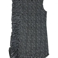 BURU Pink Label Anniversary Ruffle Mini Dress - Black & White Floral