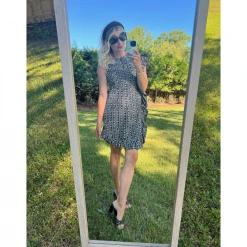 BURU Pink Label Anniversary Ruffle Mini Dress - Black & White Floral