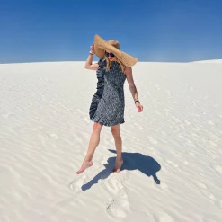 BURU Pink Label Anniversary Ruffle Mini Dress - Black & White Floral