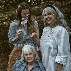 BURU Pink Label Reversible Car Coat - Blue Ticking & Floral Tops 29 BURU Pink Label Reversible Car Coat - Blue Ticking & Floral Tops