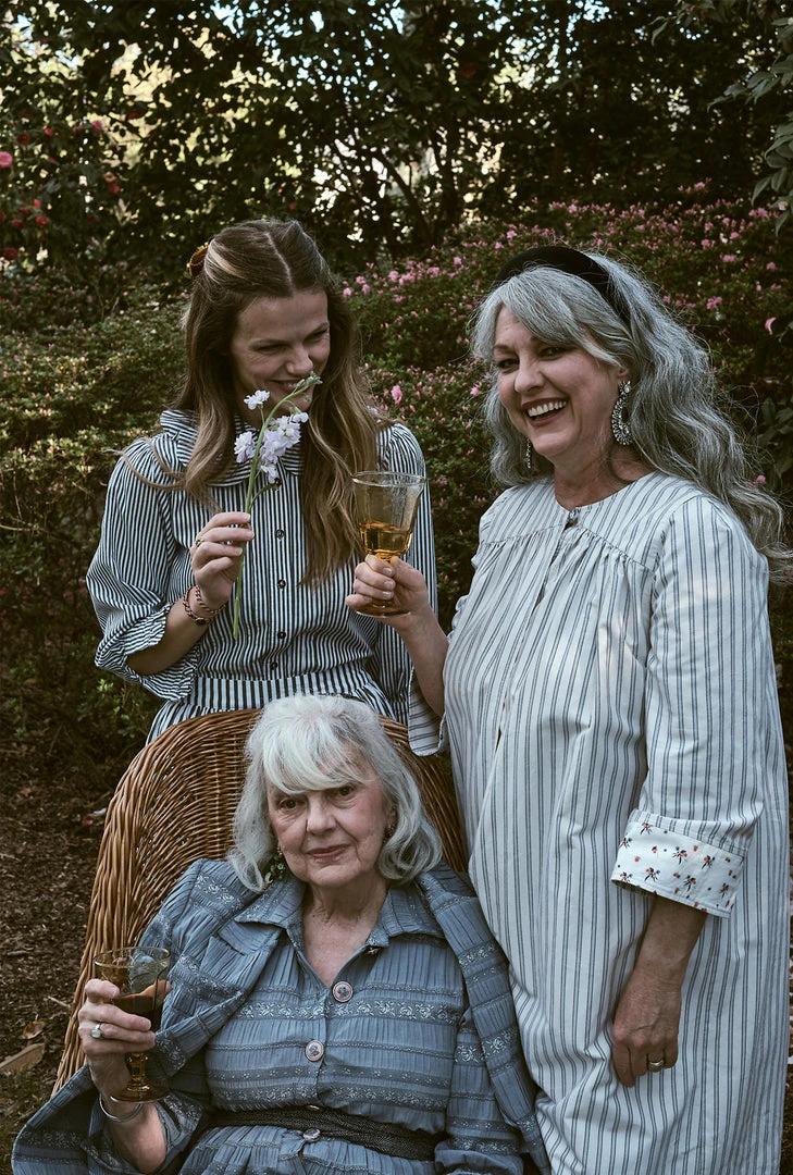 BURU Pink Label Reversible Car Coat - Blue Ticking & Floral Tops 13 BURU Pink Label Reversible Car Coat - Blue Ticking & Floral Tops