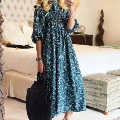 BURU White Label Button Sleeve Blouse - Black Micro Floral