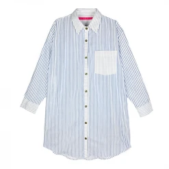BURU Pink Label BURU X Megan Stokes Boyfriend Shirtdress - Blue Stripe Clothing