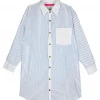 BURU Pink Label BURU X Megan Stokes Boyfriend Shirtdress - Blue Stripe Clothing