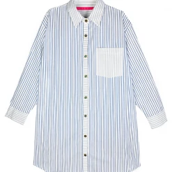 BURU Pink Label BURU X Megan Stokes Boyfriend Shirtdress - Blue Stripe Clothing