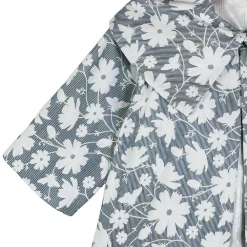 BURU Pink Label BURU X Megan Stokes Cropped Car Coat - Blue Floral Jacquard