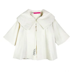 BURU Pink Label BURU X Megan Stokes Cropped Car Coat - Off White Cotton Faille Clothing