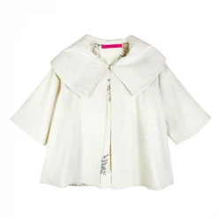 BURU Pink Label BURU X Megan Stokes Cropped Car Coat - Off White Cotton Faille Clothing