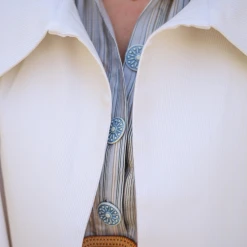 BURU Pink Label BURU X Megan Stokes Cropped Car Coat - Off White Cotton Faille Clothing