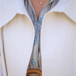 BURU Pink Label BURU X Megan Stokes Cropped Car Coat - Off White Cotton Faille Clothing