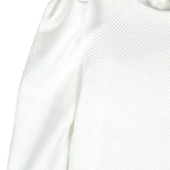 BURU Pink Label Clothing BURU X Megan Stokes Long Sleeve Puff Sleeve Top - White Quilted Knit