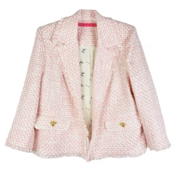 BURU Pink Label Clothing BURU X Val Boxy Blazer 2.0 - Pink & Ivory Tweed