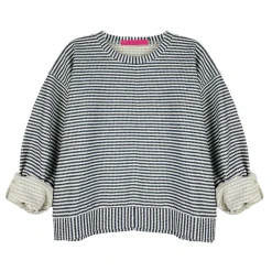 BURU White Label BURU X Val Everyday Pullover - Ivory & Navy Knit