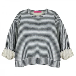 BURU White Label BURU X Val Everyday Pullover - Ivory & Navy Knit