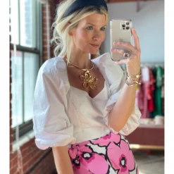 BURU Pink Label Clothing Balloon Sleeve Bustier - White