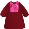 BURU White Label Bib Front A-line Dress - Double Knit Crimson Clothing
