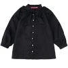 BURU Pink Label Clothing Bow Blouse - Black Moiré