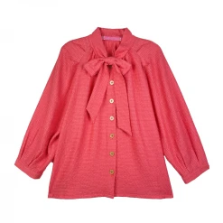 BURU Pink Label Bow Blouse - Coral