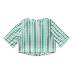 BURU White Label Clothing Boxy Mom Crop - Green & Pink Plaid