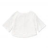 BURU White Label Boxy Mom Crop - White Embroidery Clothing