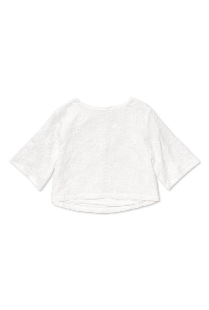BURU White Label Boxy Mom Crop - White Embroidery Clothing 3 BURU White Label Boxy Mom Crop - White Embroidery Clothing