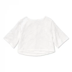 BURU White Label Boxy Mom Crop - White Embroidery Clothing 17 BURU White Label Boxy Mom Crop - White Embroidery Clothing