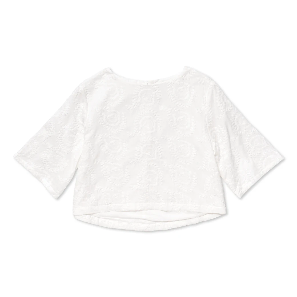 BURU White Label Boxy Mom Crop - White Embroidery Clothing 10 BURU White Label Boxy Mom Crop - White Embroidery Clothing