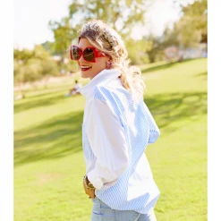 BURU White Label Boyfriend Shirt 2.0 - Blue Stripe